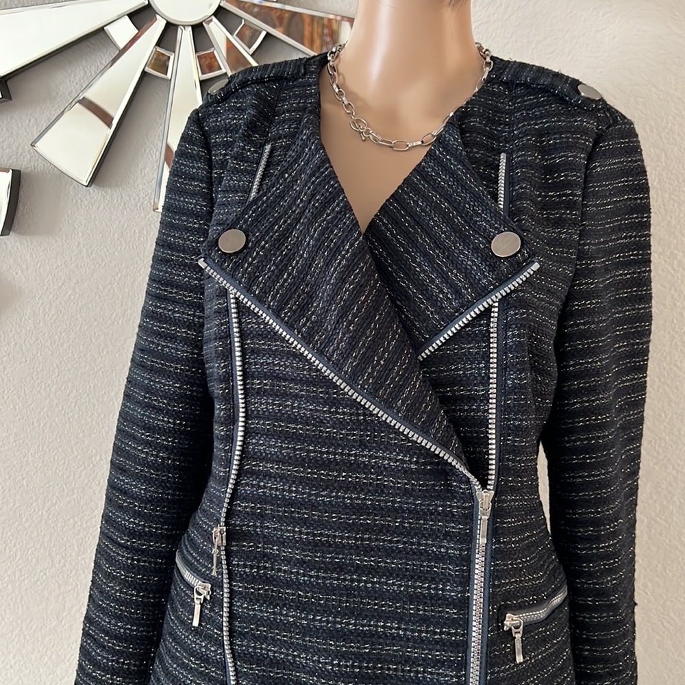 (TART COLLECTION) women jacket Size M in dark blue 2 side zipper
